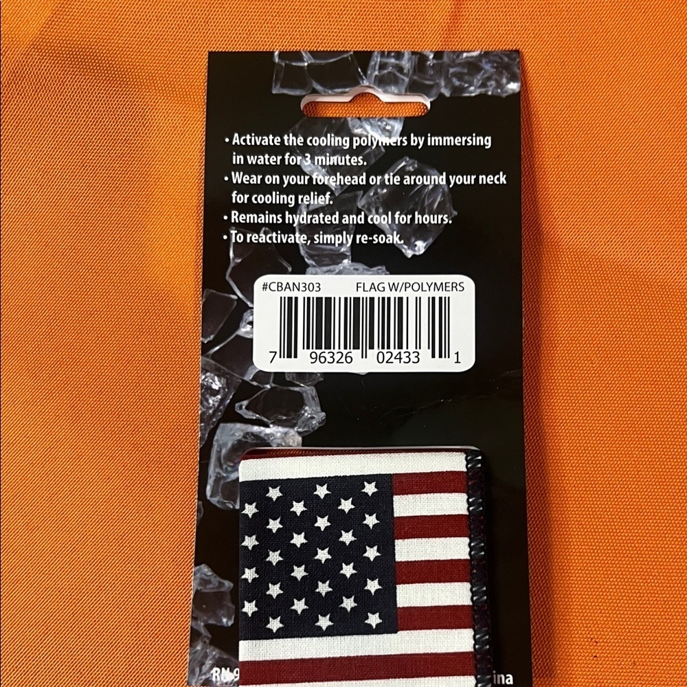 6/$20 Cold Snap Cooling Bandana - Red, White, and Blue - Picture 3 of 6
